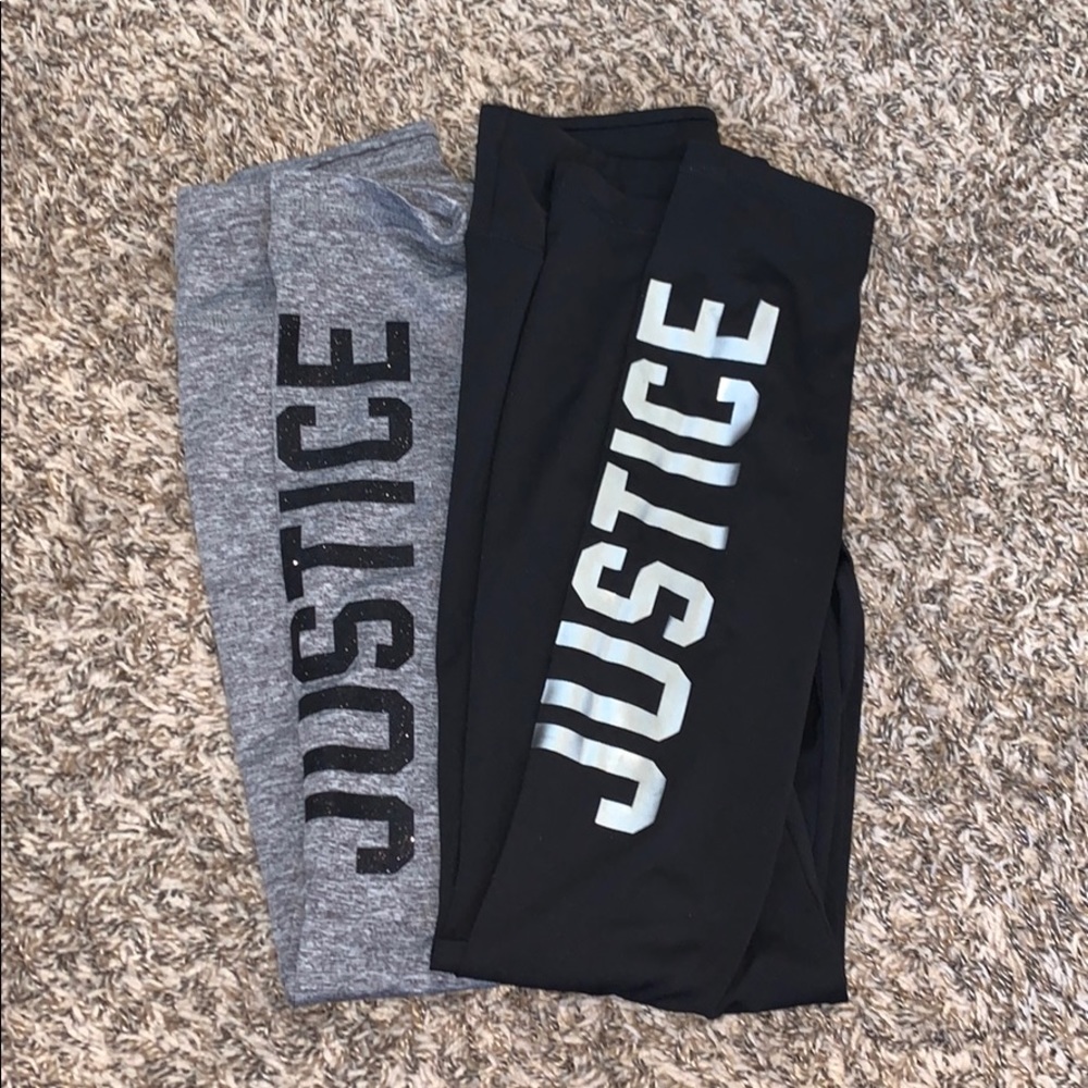 Two pairs of Justice leggings
